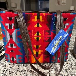 Pendleton Red and Blue Patterned Shoulder Bag